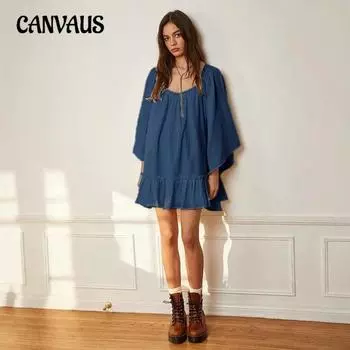 Женское осеннее платье с длинным рукавом и U-образным вырезом, свободное, повседневное, однотонное, с открытой спиной, сексуальное, с рукавами «летучая мышь», с завязками, сотня коротких платьев S белый