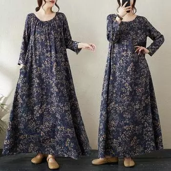 Женское осеннее платье с круглым вырезом, плиссированное, свободное, ленивое, минималистичное, с длинными рукавами, в праздничном стиле для женщин XXL чёрный