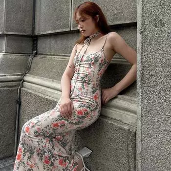 Женское осеннее сексуальное облегающее платье на бретельках In Woman с открытой спиной 2024 L