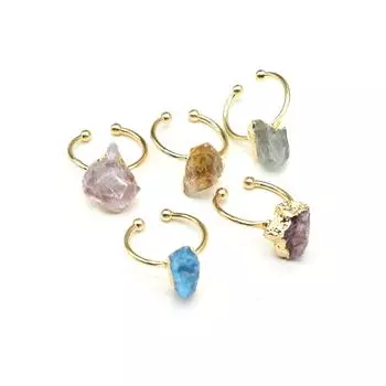 Женское открытое кольцо из натурального камня, регулируемое нерегулярное кольцо для модных женских ювелирных изделий, подарков