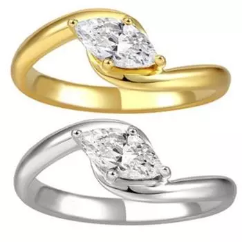 Женское открытое кольцо регулируемого размера с кубическим цирконием, золотое кольцо с гальваническим покрытием, гладкое витое украшение на палец для вечеринки, поездки на работу, банкета A золотистый