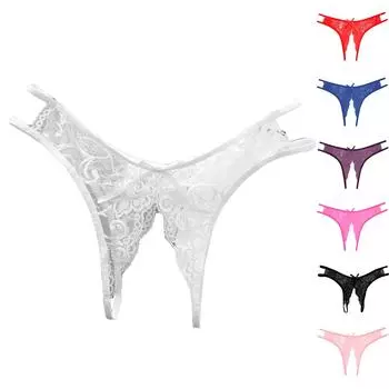 Женское открытое кружевное кружевное сексуальное нижнее белье с бантом One Size