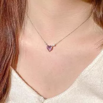 Женское ожерелье, элегантный темперамент, гипоаллергенный подарок, модные украшения, блестящий кулон в виде сердца из искусственного хрусталя, женский