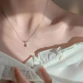 Женское ожерелье, элитное изысканное блестящее циркониевое ожерелье в форме капли воды, женский кулон, женские украшения