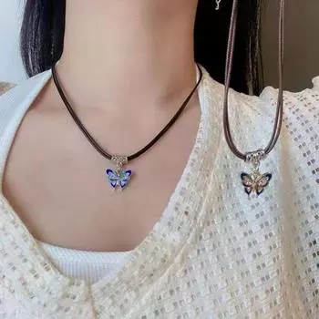 Женское ожерелье-бабочка, модное колье-камелия, подарок паре, цепочка на ключицу, милый новый китайский стиль
