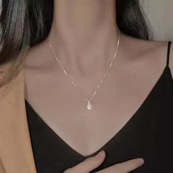 Женское ожерелье, блестящее изысканное простое ожерелье со стразами в форме капли воды, ювелирные изделия