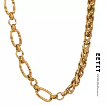 Женское ожерелье-цепочка Eetit золотого цвета из нержавеющей стали серебряный