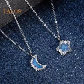 Женское ожерелье-цепочка на ключицу с кубическим цирконием, подвеска Deamy Star Moon, регулируемая, с увеличенной длиной, женское ожерелье для свадебной вечеринки, путешествий, шейных украшений Moon