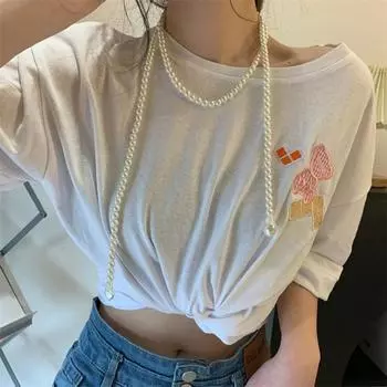 Женское ожерелье, длинное ювелирное изделие из искусственного жемчуга, винтажное многослойное колье-колье для повседневного ношения