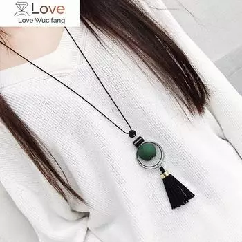 Женское ожерелье Длинные ожерелья и подвески Деревянные бусины Свитер Ожерелье Для Женщин Ювелирные Изделия красный