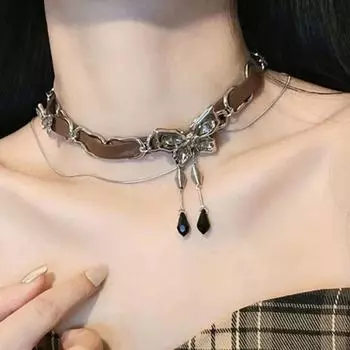 Женское ожерелье GemChic, персонализированное кожаное ожерелье-бабочка на ключицу, классное ожерелье на день рождения, рождественское украшение в подарок