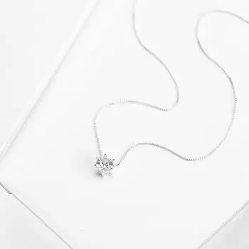 Женское ожерелье, гладкий кубический цирконий, кулон, сплошной цвет, изысканное колье из нержавеющей стали, ожерелье, украшение на шею, ювелирные изделия серебряный