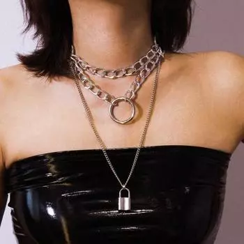 Женское ожерелье из искусственной кожи в стиле пэчворк в стиле панк, многослойная форма замка, косплей