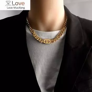 Женское ожерелье из кубинской цепи из нержавеющей стали 316l, модное хип-хоп-уличное, индивидуальное, толстое, на шею, преувеличенное ювелирное изделие 45cm