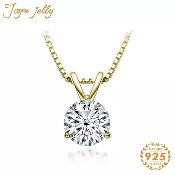 Женское ожерелье из натурального муассанита, 1 карат, драгоценный камень, серебро 925 пробы, 3 когтя, дизайн, модные свадебные украшения, подарки оптом