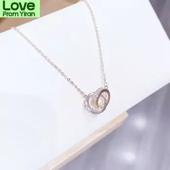 Женское ожерелье из розового золота с пряжкой, набор из двух колец, короткая цепочка-воротник золотой