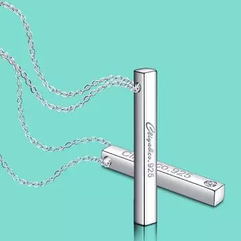 Женское ожерелье из стерлингового серебра 925 пробы, кубовидная подвеска с буквой, цепочка Роло, 41-43-46 см - минималистичный ювелирный подарок 41CM