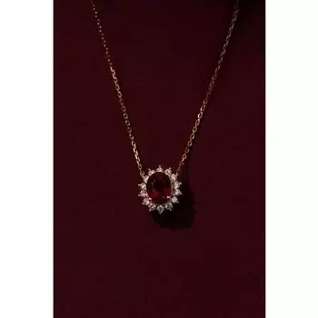 Женское ожерелье из стерлингового серебра 925 пробы с рубиновым покрытием, легкое роскошное изысканное ретро простое модное универсальное серебряное ожерелье 925