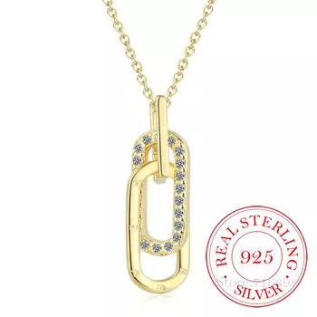 Женское ожерелье из стерлингового серебра 925 пробы, ювелирные изделия, переплетенные кристаллы, подвески в виде алфавита, ожерелья, ожерелья для женщин золотой