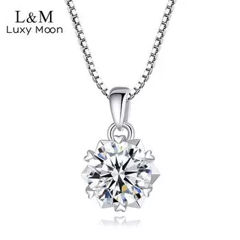 Женское ожерелье из стерлингового серебра S925, женская короткая цепочка с бриллиантом в один карат, ожерелье из муассанита, кулон, серебряный кулон