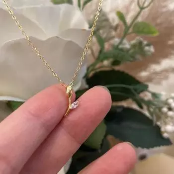 Женское ожерелье из стерлингового серебра S925 с особым дизайном, высококачественная цепочка на ключицу в форме тюльпана для женщин 925