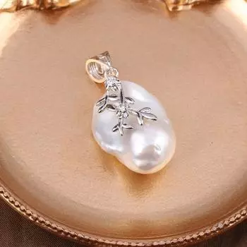 Женское ожерелье, кулон с нерегулярным бриллиантом, искусственный жемчуг, кулон для изготовления ювелирных изделий, ожерелье, браслет, аксессуар 30x20mm