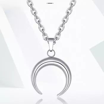 Женское ожерелье, кулон в форме полумесяца, полая цепочка из титановой стали, украшение на шею, ювелирное изделие, ожерелье для выпускного вечера, банкета, ключицы серебряный
