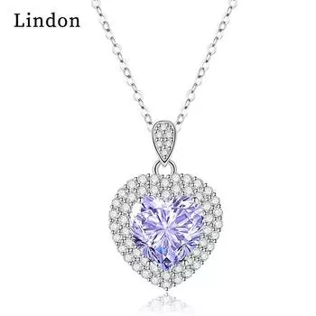 Женское ожерелье Lindon, кулон из медного сплава, циркон, модный подарок фиолетовый