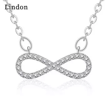 Женское ожерелье Lindon, кулон из медного сплава, циркон, модный подарок серебряный