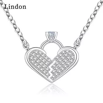 Женское ожерелье Lindon, кулон из медного сплава, циркон, модный подарок серебряный