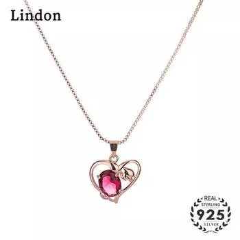 Женское ожерелье Lindon, кулон из медного сплава, циркон, модный подарок красный