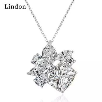Женское ожерелье Lindon, кулон из медного сплава, циркон, модный подарок белый