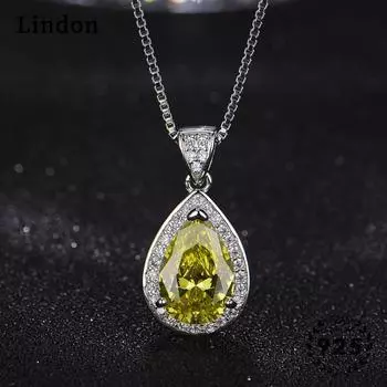 Женское ожерелье Lindon, кулон из медного сплава, циркон, модный подарок белый