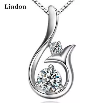 Женское ожерелье Lindon, кулон из медного сплава, циркон, модный подарок серебряный