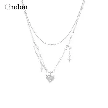 Женское ожерелье Lindon, кулон из медного сплава, циркон, модный подарок серебряный