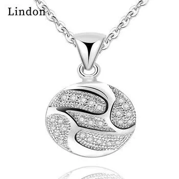 Женское ожерелье Lindon, кулон из медного сплава, циркон, модный подарок серебряный