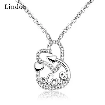 Женское ожерелье Lindon, кулон из медного сплава, циркон, модный подарок серебряный
