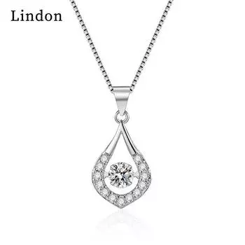 Женское ожерелье Lindon, кулон из медного сплава, циркон, модный подарок серебряный
