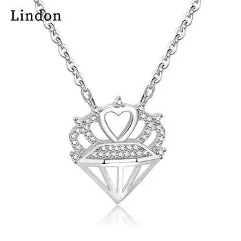 Женское ожерелье Lindon, кулон из медного сплава, циркон, модный подарок серебряный