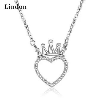 Женское ожерелье Lindon, кулон из медного сплава, циркон, модный подарок серебряный