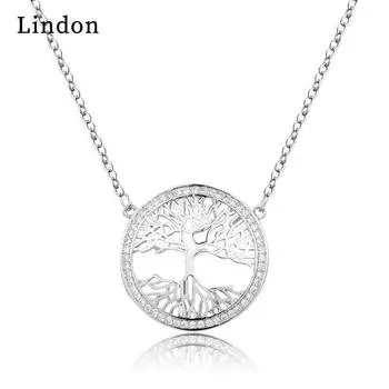 Женское ожерелье Lindon, кулон из медного сплава, циркон, модный подарок серебряный