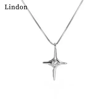 Женское ожерелье Lindon, кулон из медного сплава, циркон, модный подарок серебряный
