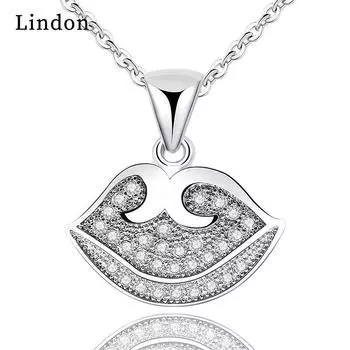 Женское ожерелье Lindon, кулон из медного сплава, циркон, модный подарок серебряный