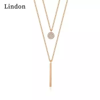 Женское ожерелье Lindon, кулон из медного сплава, циркон, модный подарок серебряный