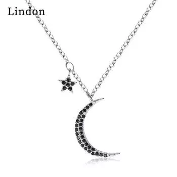 Женское ожерелье Lindon, кулон из медного сплава, циркон, модный подарок серебряный