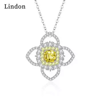 Женское ожерелье Lindon, кулон из медного сплава, циркон, модный подарок жёлтый