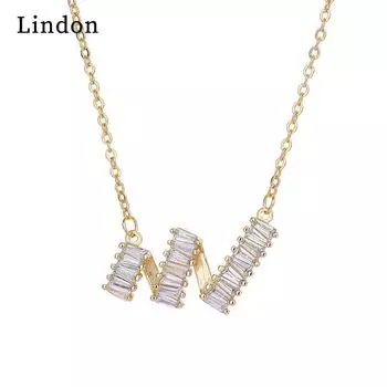 Женское ожерелье Lindon, кулон из медного сплава, циркон, модный подарок золотой