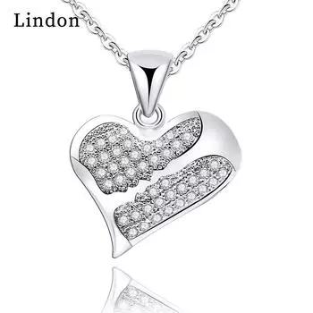 Женское ожерелье Lindon, кулон из медного сплава, циркон, модный подарок серебряный