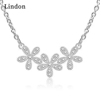 Женское ожерелье Lindon, кулон из медного сплава, циркон, модный подарок серебряный