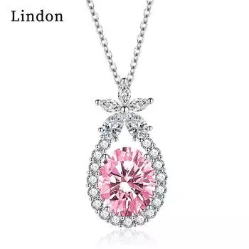 Женское ожерелье Lindon, кулон из медного сплава, циркон, модный подарок синий